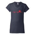 thumbnail image 3 of Dog Heartbeat | Paw Print EKG Lifeline | Veterinarian Vet Tech Dog Lover Womenâ€™s Standard V-Neck Tee, Navy, XX-Large, 3 of 5