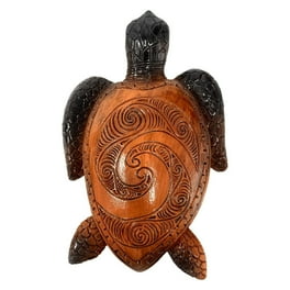 Sculpture Murale En Bois Tortue Marine, Décoration Côtière Tropicale, Art Sculpté à La Main