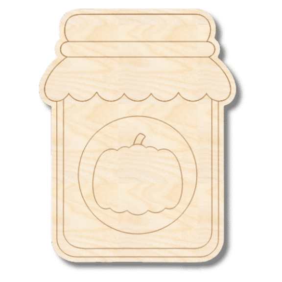 Unfinished Wood Etched Pumpkin Jam Shape 6" / 1/8"