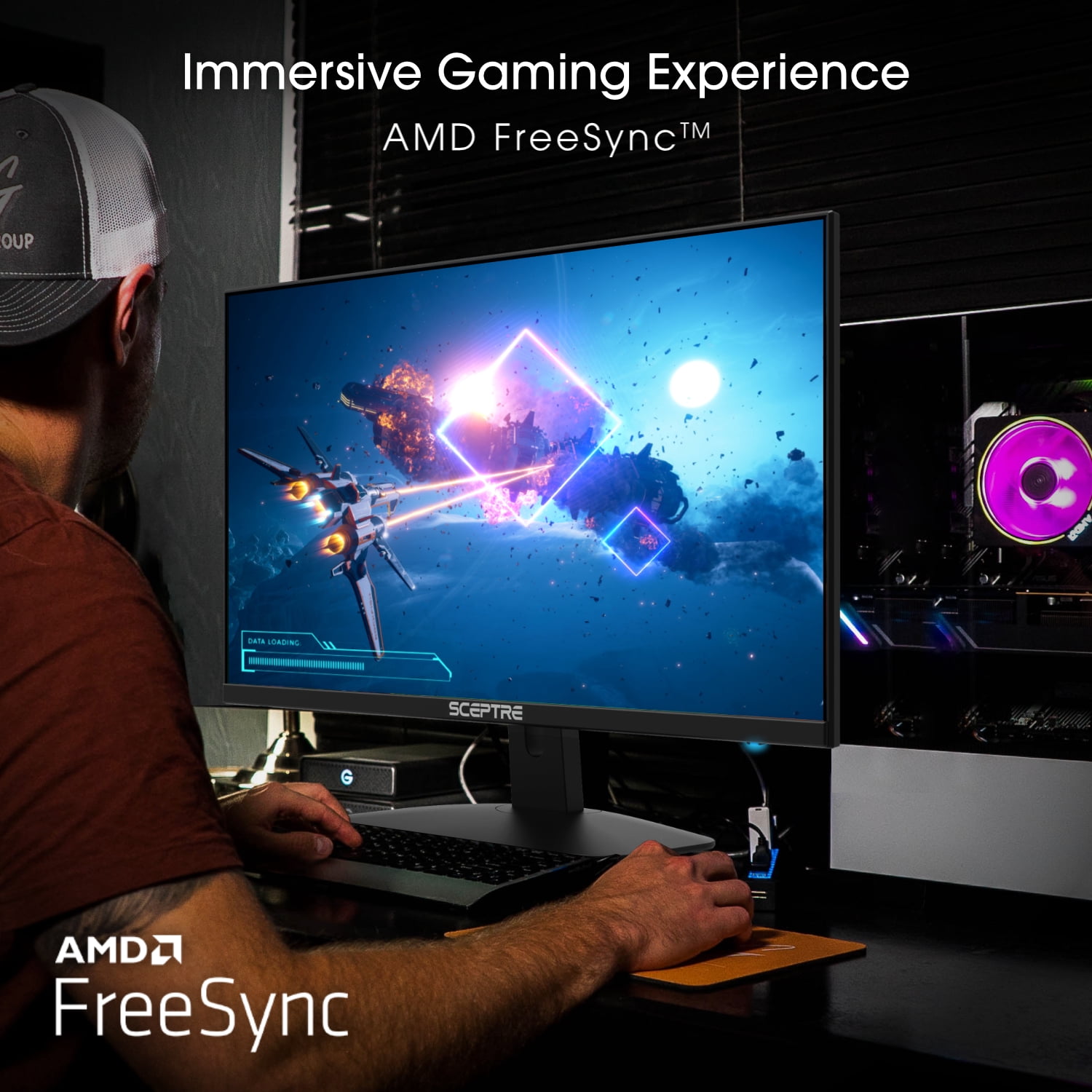 Sceptre New 27-inch Gaming Monitor 100Hz 1ms HDMI x2 DP x1 Build-in Speakers Machine Black 2025
