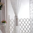 thumbnail image 2 of Cortina Romántico Floral Tul Voile Cortina Drapeado Panel Sheer Bufanda Cenefas Blanco Likrtyny Libre de BPA, 2 of 8