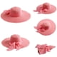 thumbnail image 2 of Sombrero de paja con lazo grande de 5,5 pulgadas para mujer, gorra de playa enrollable plegable grande flexible, sombrero para el sol UPF 50+ (rosa) BANYUO  Electrónica, 2 of 5