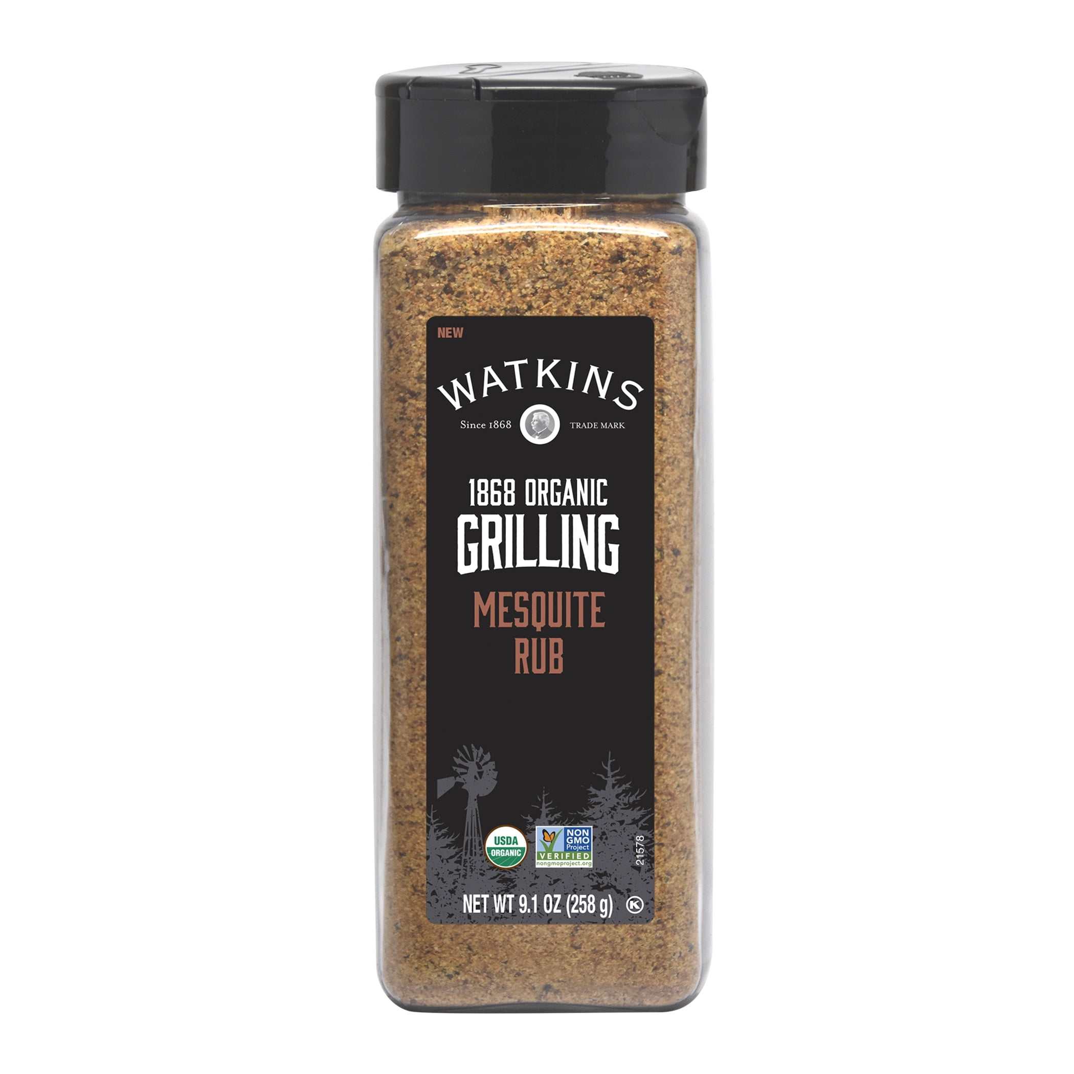 (2 pack) Watkins Organic Grilling Mesquite Rub, 9.1 oz (Food Form: Whole Plastic Container)