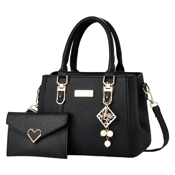 AOMRCOL Purses and Handbags for Women Tote Shoulder Bag Satchel Black Purse Pu Leather Top Handle for Ladies