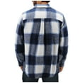 thumbnail image 2 of Men’s Flannel Button Up Plaid Cotton Blend Long Sleeve Casual Shirt (Navy, L), 2 of 3