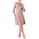 thumbnail image 1 of Vestido de mujer Hobemty con cuello Peter Pan, manga 3/4, corte A, elegante, para trabajar, talla 2XL, gris y rosa, 1 of 5