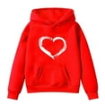 thumbnail image 4 of Hoodies Boys Kids Heart Red Hooded Long Sleeve Pullover Hoodie Sweatshirt Warm Fall Winter Clothes Kids Clothes Girls Size 12-13 Years, 4 of 5