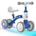 thumbnail image 3 of JoyStone Colorful Lighting Baby Balance Bike, No Pedal 4 Silence Wheels & Soft Seat, Adjustable Handlebar Seat, Toys for 1 Year Old Boy Girls Gifts, Blue, 3 of 11