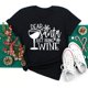 thumbnail image 1 of Maycaur, sombreros de Navidad de copa de vino para mujer, camiseta negra, regalos de Navidad, camiseta de dibujos animados, camiseta Harajuku de moda de Año Nuevo, 1 of 4