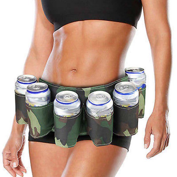 Cinturón De Cerveza Cinturón De Cerveza Camping Funda portátil para cinturón de cerveza, ajustable, práctico soporte para cintura de vino (camuflaje)