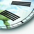 thumbnail image 3 of Designart 'Handpainted White Flower on Blue I' Farmhouse wall clock, 3 of 6