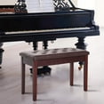 thumbnail image 6 of Favory Piano Bench, Duet Piano Chair with Faux Leather Padded Cushion and Wooden Frame, Button Tufted Keyboard Bench, Brown, 6 of 9