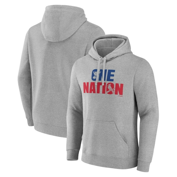 Men's-Fanatics  Gray St. Louis Blues St. Louis Cardinals One Nation Pullover Hoodie