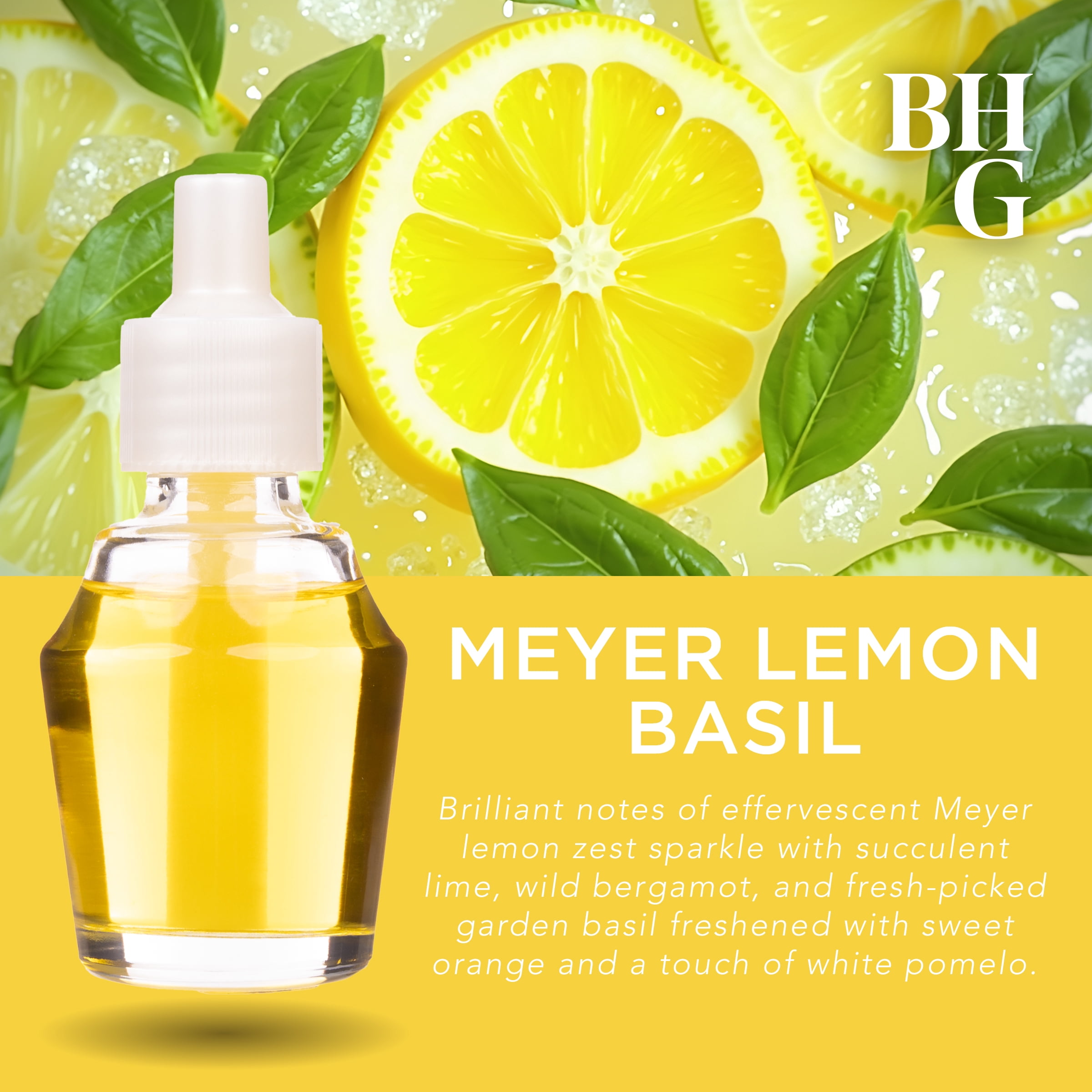 Better Homes & Gardens Aroma Accents Oil Refill 24 mL, Meyer Lemon Basil