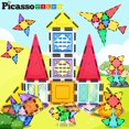 thumbnail image 3 of Juego de bloques de construcción de azulejos magnéticos PicassoTiles, más de 110 ideas, 3 of 8