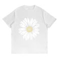 thumbnail image 2 of Daisy Wildflower Graphic Womens T Shirt Flower Spring Break Print Tees Short Sleeve Cotton Tops White,2XL, 2 of 6