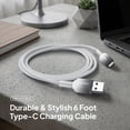 thumbnail image 3 of Powertek Frosty USB-A to USB-C Charging Cable, 6 ft, White, 3 of 7