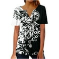 thumbnail image 1 of Pompotops T-shirt Mode Décontracté Imprimé Col Rond Manches Courtes Ample Blouse Pull Liquidation, 1 of 5