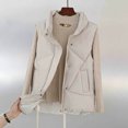 thumbnail image 3 of comerut Women Autumn Winter Cotton Padded Waistcoat Stand Collar Sleeveless Vest Jacket Pockets Zipper Buttons Placket Windproof Warm Vest Coat, 3 of 8