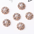 thumbnail image 3 of 10Pcs Small Rhinestone Embellishments Metal Bling Flatback Buttons Headband Flower Centre Wedding Bouquet , Gold, 3 of 7