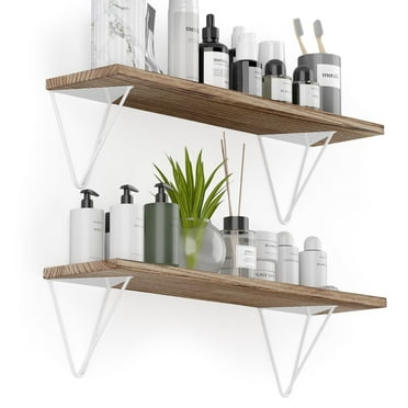 Wallniture  Colmar 24x6" Bathroom Wall Shelving Unit, Burned, Set of 2