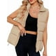 thumbnail image 1 of Chaleco Acolchado para Mujer, Abrigos de Abrigo, Chaquetas y Abrigos con Bolsillos. Caqui XXL, 1 of 8