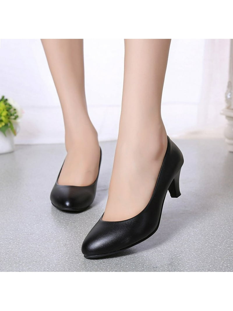 Gomelly Ladies Kitten Heel Pumps, Black Pointed Toe Wedding Party Dress  Shoes, Size 7 - Walmart.com