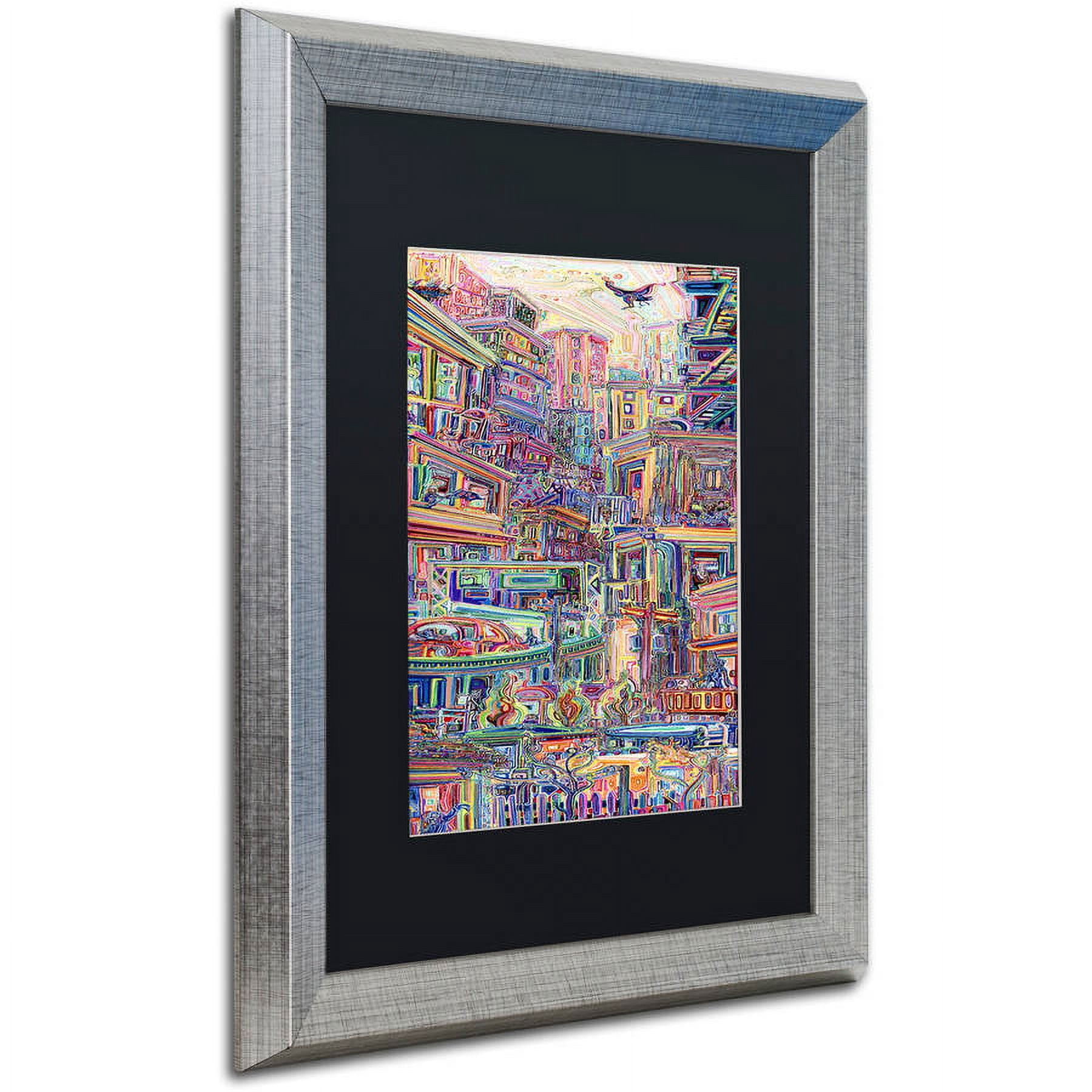 Trademark Fine Art 'Homes' Canvas Art by Josh Byer, Black Matte, Silver Frame