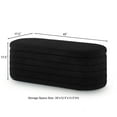 thumbnail image 4 of Nmkwnr Oval Storage Ottoman with Safety Hinge, Upholstered Fabric Storage Bench for Bedroom, Living Room, Entryway, Black, 4 of 7