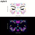 thumbnail image 1 of 1pc Creative Butterfly Halloween Temporary Day Of The Dead Gorgeous Masquerade Party Fluorescent Body Sticker Facial Purple Light Luminous Sticker, 1 of 1