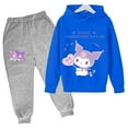 thumbnail image 5 of Chándal informal divertido de Hello Kitty para niños, sudaderas con capucha Kuromi para niños, conjuntos de 2 piezas, pantalones largos, trajes para niñas bebés, chándal deportivo, 5 of 5