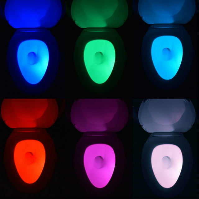 Luz De Noche Para Inodoro, Luz De Inodoro Portátil, Resistente Al Agua, 8 Colores Individuales O Viajes De Negocios En Ciclo De Colores Para Oficina Familiar