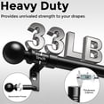 thumbnail image 2 of HEI! DEAR 1" Matte Black Round Ball Adjustable Single Curtain Rod for Windows,36-120", 2 of 7