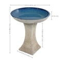 thumbnail image 4 of Sunnydaze Nantes Ceramic Bird Bath with Lava Finish - White Distressed Ceramic Finish - 16" H, 4 of 10