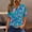 Blue, variant on Blczomt Womens Tops Short Sleeve V Neck Summer T-Shirt 2025 Casual Blue Floral Women's T-Shirts