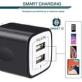 thumbnail image 2 of USB Charger Block,Phone Charger Adapter,AILKIN 3Pack 2.1Amp Dual Port Fast Charge Wall Charger Plug Brick Cube Base Charging Block,Black, 2 of 5