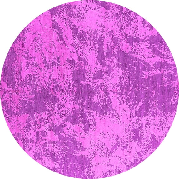 Ahgly Company Indoor Round Oriental Pink Industrial Area Rugs, 7' Round