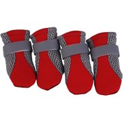 4PCS Waterproof Dog Boots Dog Shoes for Small Dogs No Slip Booties Protector with Reflective Straps Puppy Booties