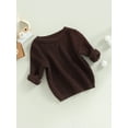 thumbnail image 3 of Faithtur Hauts en Tricot pour Garçons et Filles Automne Hiver Couleur Unie Manches Longues Col Rond, 3 of 9
