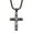 Black, variant on Metaljc Stainless Steel Cross Pendant Necklace for Men, 24" Chain, Religious Jewelry Gift, 2 PCS