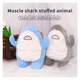thumbnail image 4 of "Musculoso Tiburón De Peluche Juguete Ideal Para Regalar 45cm Belug Azul Claro ", 4 of 5
