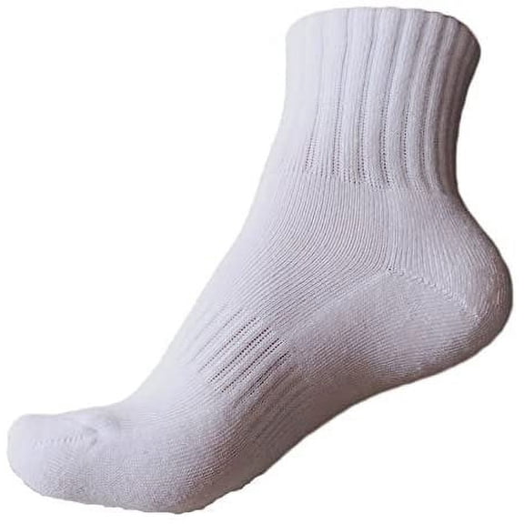 Lian LifeStyle Children's 1 Pair Premium Cotton Crew Socks, Size 9Y-12Y, White
