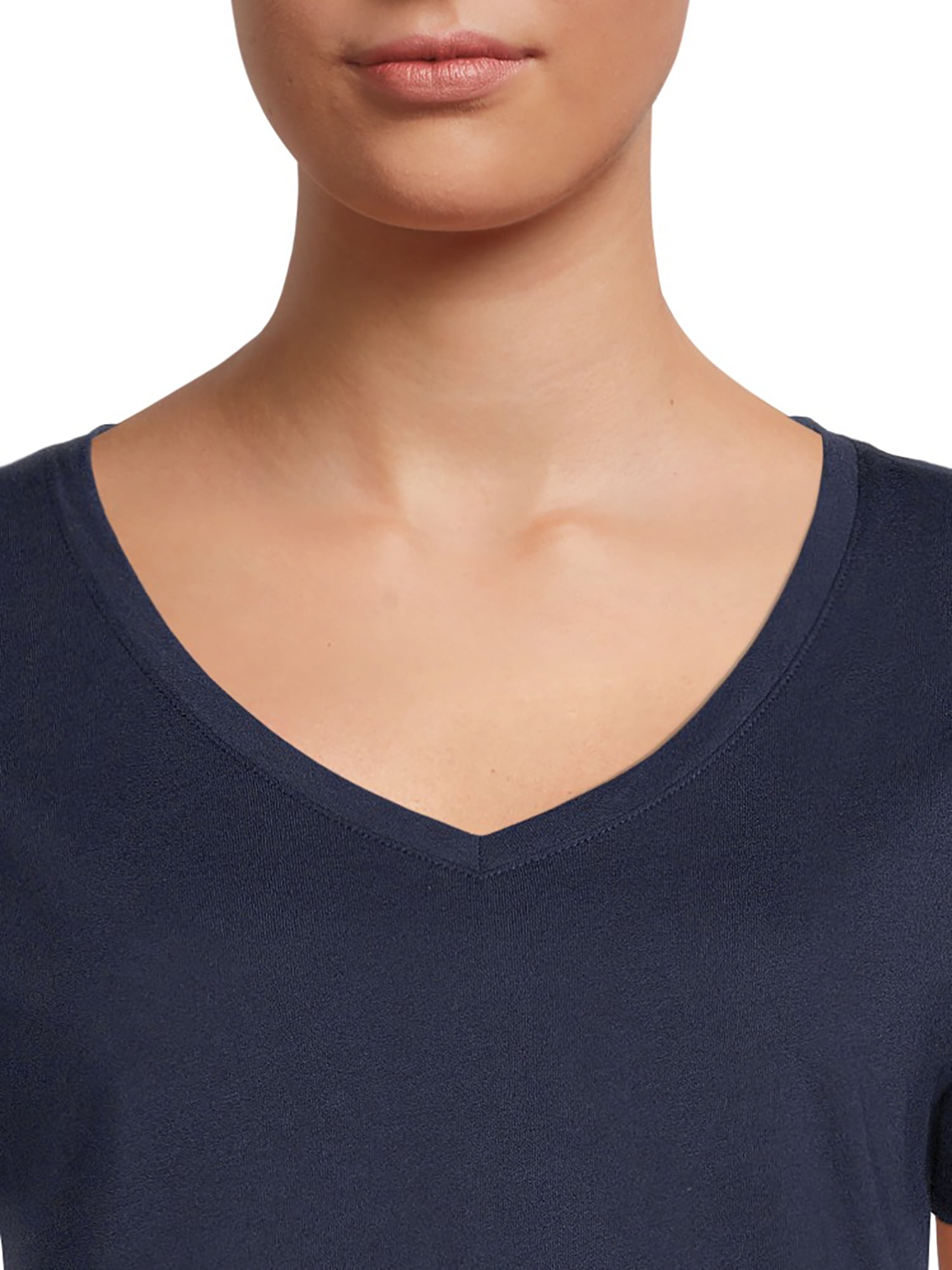 Time and Tru Women's Cotton V-Neck T-Shirt
