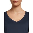 thumbnail image 4 of Time and Tru Women's Cotton V-Neck T-Shirt, 4 of 5