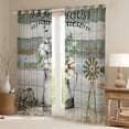 thumbnail image 2 of Farmhouse Country Floral Cotton Flower 30%-50% Blackout Curtains,Rustic Wooden Plank Cottage Lodge Cabin Curtains & Drapes Garden Windmill Decor,Retro Barn House Room Decor,Watercolor, 2 of 6