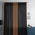 thumbnail image 5 of Black Brown Semi Sheer Curtains Drapes for Living Room, Bedroom, French Doors Window 63 Inches Long, Contemporary Boho Modern Art Rod Pocket Chiffon Curtain Drapery Voile Draperies Panel, 5 of 6