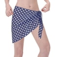 thumbnail image 7 of Swimsuit Coverups For Women Deep Blue And White Dots Sarong Beach Bikini Wrap Sheer Short Skirt Chiffon Scarf For Swimwear, 7 of 7
