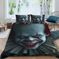 thumbnail image 2 of Payaso Pennywise Conjunto de sábanas temático, trío de piezas, cómodo y amigable con la piel, diseño único, regalo de decoración para el hogar para familiares, amigos y fans,135cm *200cm, 2 of 6