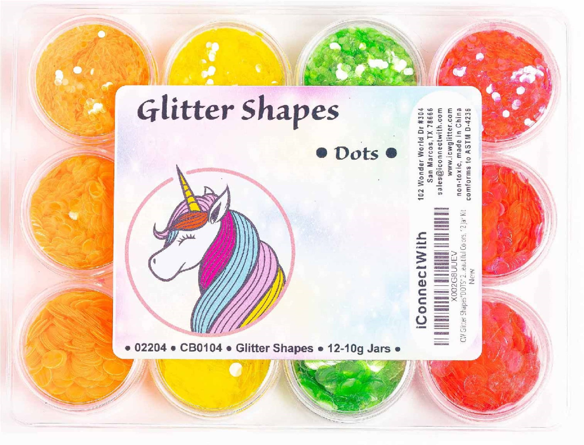 iConnectWith Glitter - Multi-Color Polka Dot Shapes Glitter Kit