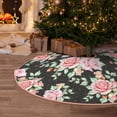 thumbnail image 6 of Daiia Rose Flowers Drawing Merry Christmas Tree Skirt , Xmas Large Lace-up Tree Skirt, Santa Snowflakes Rustic Home Decorations New Year Party Farmhouse Decor-30", 6 of 7